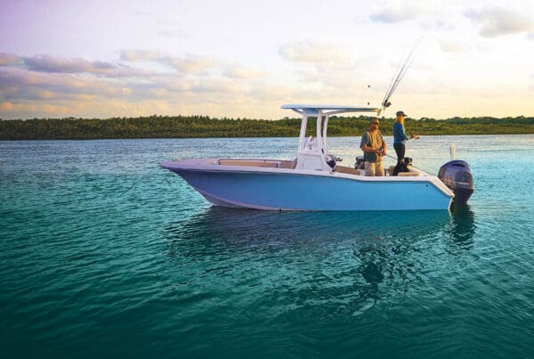 Homepage - Two People on a Nice Boat Fishing in the Middle of Summer